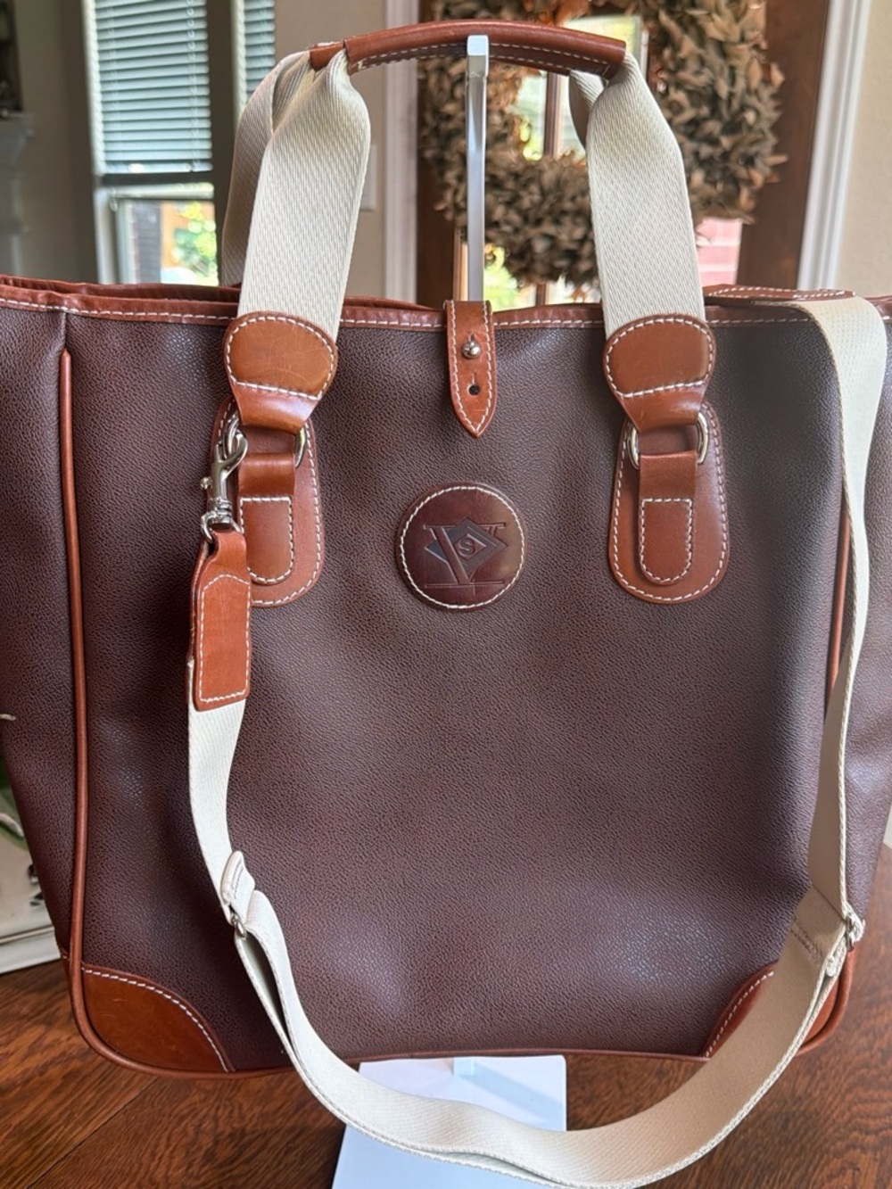 Vintage Mulholland Brothers Grained Leather Tote Bag